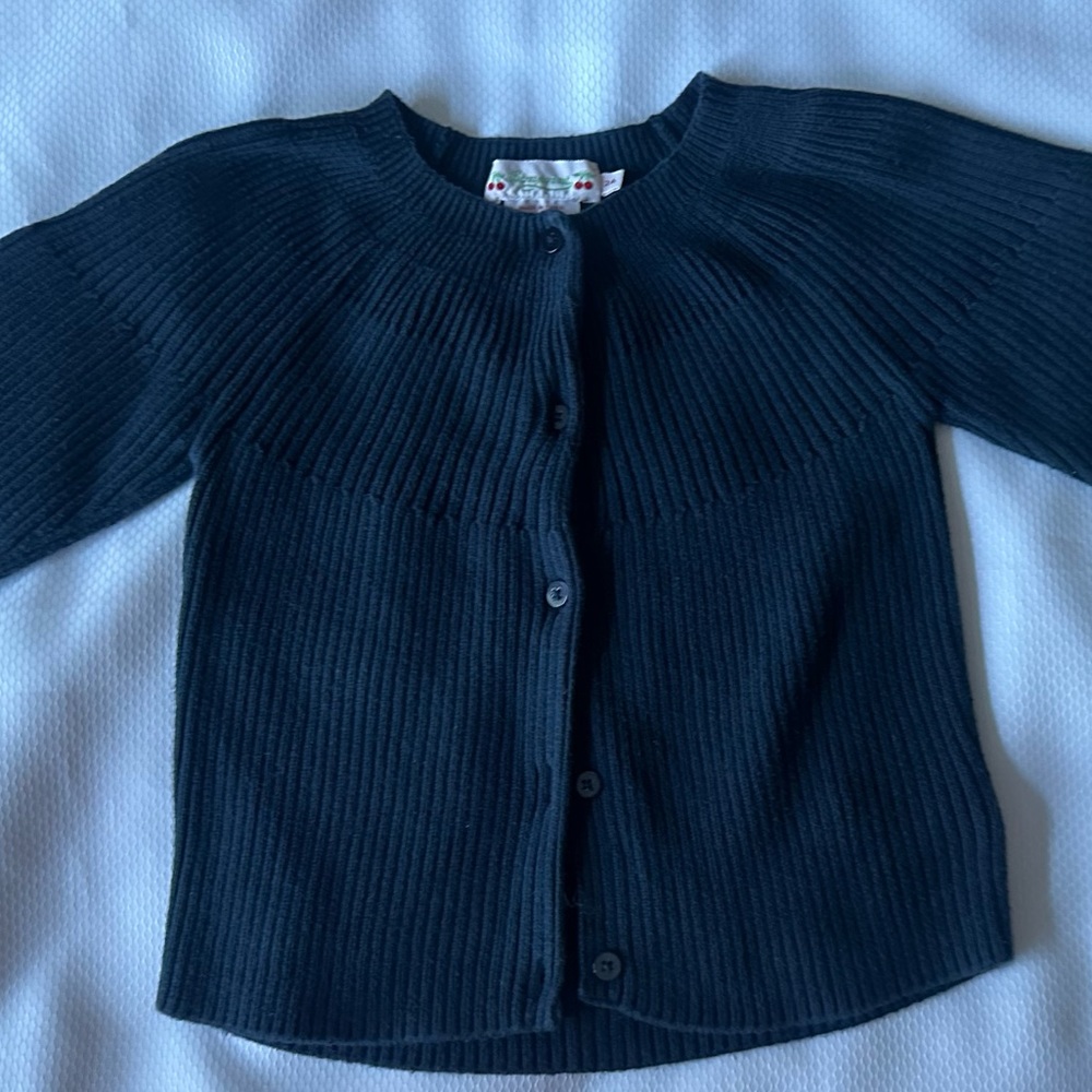 Bonpoint Navy Ribbed Cotton Cardigan Size 2T - Picture 7 of 8